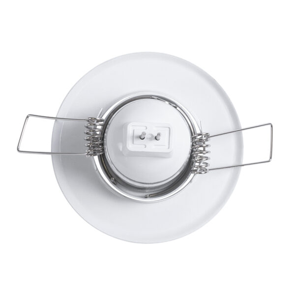 GloboStar® DELTA 77800 Χωνευτό Κινούμενο Στρόγγυλο Σποτ Οροφής για Λάμπα MR11 με Βάση GU5.3 ή GU10 – IP20 – Μεταλλικό – Φ70 x Υ21mm – Λευκό – 5 Χρόνια Εγγύηση