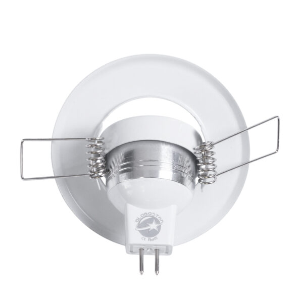 GloboStar® DELTA 77800 Χωνευτό Κινούμενο Στρόγγυλο Σποτ Οροφής για Λάμπα MR11 με Βάση GU5.3 ή GU10 – IP20 – Μεταλλικό – Φ70 x Υ21mm – Λευκό – 5 Χρόνια Εγγύηση