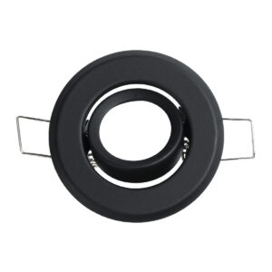 GloboStar® DELTA 77801 Χωνευτό Κινούμενο Στρόγγυλο Σποτ Οροφής για Λάμπα MR11 με Βάση GU5.3 ή GU10 – IP20 – Μεταλλικό – Φ70 x Υ21mm – Μαύρο – 5 Χρόνια Εγγύηση