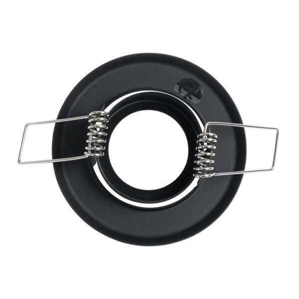 GloboStar® DELTA 77801 Χωνευτό Κινούμενο Στρόγγυλο Σποτ Οροφής για Λάμπα MR11 με Βάση GU5.3 ή GU10 – IP20 – Μεταλλικό – Φ70 x Υ21mm – Μαύρο – 5 Χρόνια Εγγύηση