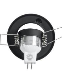 GloboStar® DELTA 77801 Χωνευτό Κινούμενο Στρόγγυλο Σποτ Οροφής για Λάμπα MR11 με Βάση GU5.3 ή GU10 – IP20 – Μεταλλικό – Φ70 x Υ21mm – Μαύρο – 5 Χρόνια Εγγύηση