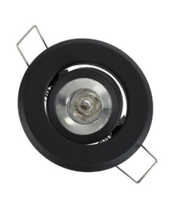 GloboStar® DELTA 77801 Χωνευτό Κινούμενο Στρόγγυλο Σποτ Οροφής για Λάμπα MR11 με Βάση GU5.3 ή GU10 – IP20 – Μεταλλικό – Φ70 x Υ21mm – Μαύρο – 5 Χρόνια Εγγύηση