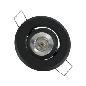 GloboStar® DELTA 77801 Χωνευτό Κινούμενο Στρόγγυλο Σποτ Οροφής για Λάμπα MR11 με Βάση GU5.3 ή GU10 – IP20 – Μεταλλικό – Φ70 x Υ21mm – Μαύρο – 5 Χρόνια Εγγύηση