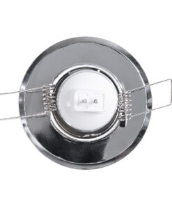 GloboStar® DELTA 77803 Χωνευτό Κινούμενο Στρόγγυλο Σποτ Οροφής για Λάμπα MR11 με Βάση GU5.3 ή GU10 – IP20 – Μεταλλικό – Φ70 x Υ21mm – Χρώμιο Νίκελ – 5 Χρόνια Εγγύηση