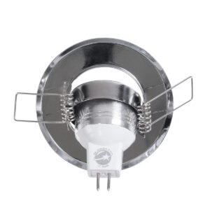GloboStar® DELTA 77803 Χωνευτό Κινούμενο Στρόγγυλο Σποτ Οροφής για Λάμπα MR11 με Βάση GU5.3 ή GU10 – IP20 – Μεταλλικό – Φ70 x Υ21mm – Χρώμιο Νίκελ – 5 Χρόνια Εγγύηση