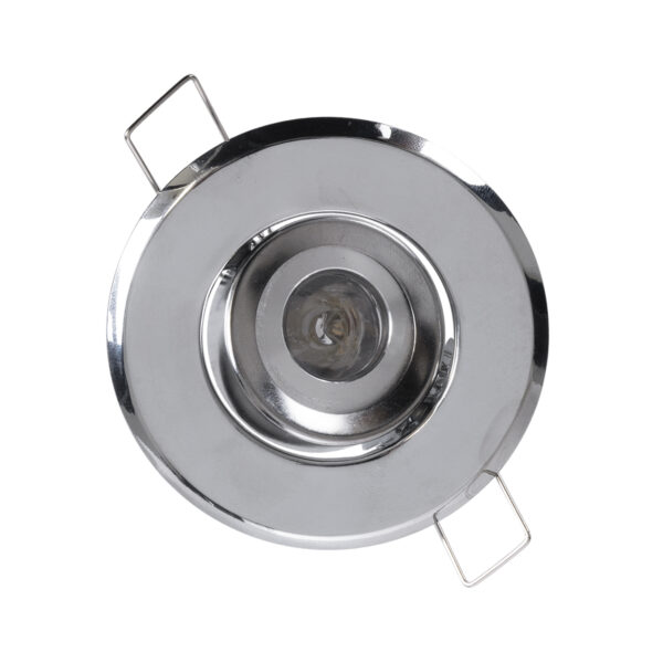 GloboStar® DELTA 77803 Χωνευτό Κινούμενο Στρόγγυλο Σποτ Οροφής για Λάμπα MR11 με Βάση GU5.3 ή GU10 – IP20 – Μεταλλικό – Φ70 x Υ21mm – Χρώμιο Νίκελ – 5 Χρόνια Εγγύηση