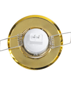 GloboStar® DELTA 77804 Χωνευτό Κινούμενο Στρόγγυλο Σποτ Οροφής για Λάμπα MR11 με Βάση GU5.3 ή GU10 – IP20 – Μεταλλικό – Φ70 x Υ21mm – Χρυσό Πλατίνα – 5 Χρόνια Εγγύηση