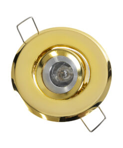 GloboStar® DELTA 77804 Χωνευτό Κινούμενο Στρόγγυλο Σποτ Οροφής για Λάμπα MR11 με Βάση GU5.3 ή GU10 – IP20 – Μεταλλικό – Φ70 x Υ21mm – Χρυσό Πλατίνα – 5 Χρόνια Εγγύηση