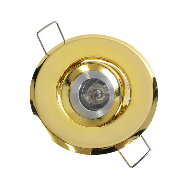 GloboStar® DELTA 77804 Χωνευτό Κινούμενο Στρόγγυλο Σποτ Οροφής για Λάμπα MR11 με Βάση GU5.3 ή GU10 – IP20 – Μεταλλικό – Φ70 x Υ21mm – Χρυσό Πλατίνα – 5 Χρόνια Εγγύηση