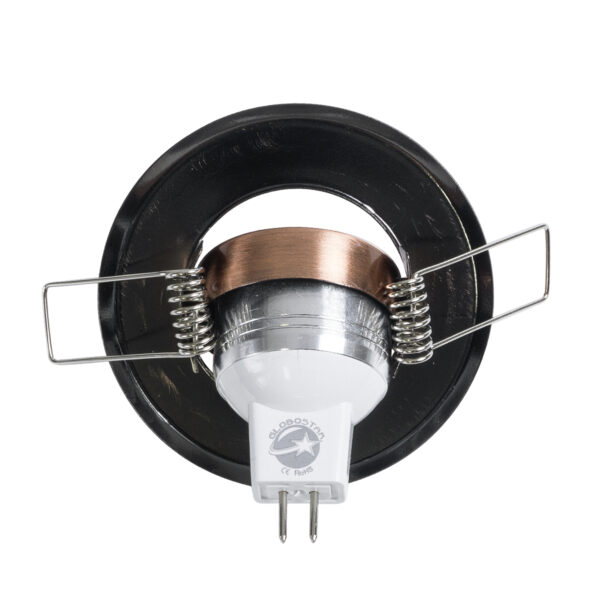 GloboStar® DELTA 77805 Χωνευτό Κινούμενο Στρόγγυλο Σποτ Οροφής για Λάμπα MR11 με Βάση GU5.3 ή GU10 – IP20 – Μεταλλικό – Φ70 x Υ21mm – Χάλκινο – 5 Χρόνια Εγγύηση