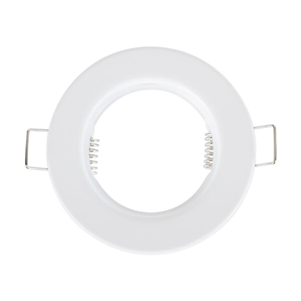 GloboStar® DELTA 77807 Χωνευτό Στρόγγυλο Σποτ Οροφής για Λάμπα MR16 με Βάση GU5.3 ή GU10 – IP20 – Μεταλλικό – Φ83 x Υ31mm – Λευκό – 5 Χρόνια Εγγύηση