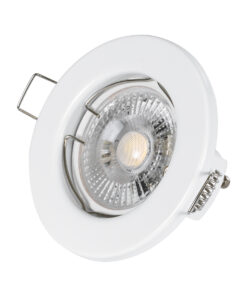 GloboStar® DELTA 77807 Χωνευτό Στρόγγυλο Σποτ Οροφής για Λάμπα MR16 με Βάση GU5.3 ή GU10 – IP20 – Μεταλλικό – Φ83 x Υ31mm – Λευκό – 5 Χρόνια Εγγύηση