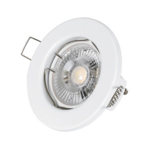 GloboStar® DELTA 77807 Χωνευτό Στρόγγυλο Σποτ Οροφής για Λάμπα MR16 με Βάση GU5.3 ή GU10 – IP20 – Μεταλλικό – Φ83 x Υ31mm – Λευκό – 5 Χρόνια Εγγύηση