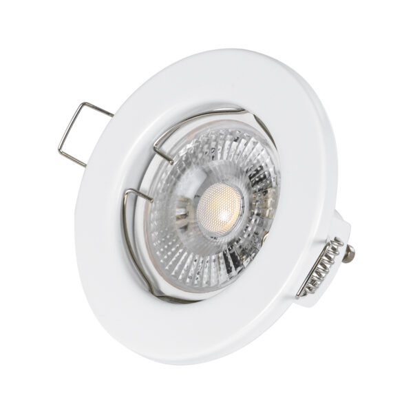 GloboStar® DELTA 77807 Χωνευτό Στρόγγυλο Σποτ Οροφής για Λάμπα MR16 με Βάση GU5.3 ή GU10 – IP20 – Μεταλλικό – Φ83 x Υ31mm – Λευκό – 5 Χρόνια Εγγύηση