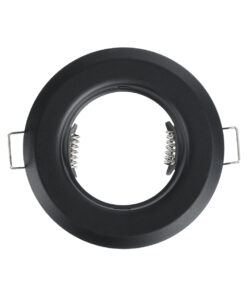 GloboStar® DELTA 77808 Χωνευτό Στρόγγυλο Σποτ Οροφής για Λάμπα MR16 με Βάση GU5.3 ή GU10 – IP20 – Μεταλλικό – Φ83 x Υ31mm – Μαύρο – 5 Χρόνια Εγγύηση