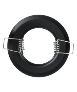 GloboStar® DELTA 77808 Χωνευτό Στρόγγυλο Σποτ Οροφής για Λάμπα MR16 με Βάση GU5.3 ή GU10 – IP20 – Μεταλλικό – Φ83 x Υ31mm – Μαύρο – 5 Χρόνια Εγγύηση