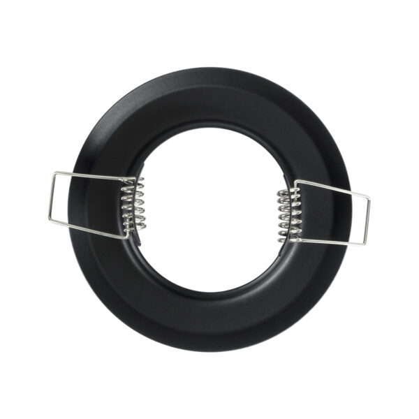 GloboStar® DELTA 77808 Χωνευτό Στρόγγυλο Σποτ Οροφής για Λάμπα MR16 με Βάση GU5.3 ή GU10 – IP20 – Μεταλλικό – Φ83 x Υ31mm – Μαύρο – 5 Χρόνια Εγγύηση