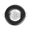 GloboStar® DELTA 77808 Χωνευτό Στρόγγυλο Σποτ Οροφής για Λάμπα MR16 με Βάση GU5.3 ή GU10 – IP20 – Μεταλλικό – Φ83 x Υ31mm – Μαύρο – 5 Χρόνια Εγγύηση