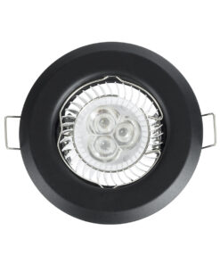 GloboStar® DELTA 77808 Χωνευτό Στρόγγυλο Σποτ Οροφής για Λάμπα MR16 με Βάση GU5.3 ή GU10 – IP20 – Μεταλλικό – Φ83 x Υ31mm – Μαύρο – 5 Χρόνια Εγγύηση