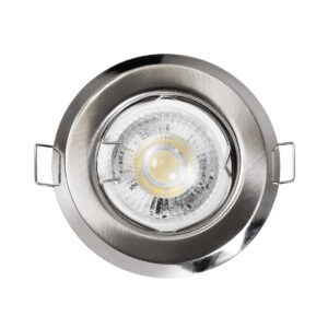 GloboStar® DELTA 77809 Χωνευτό Στρόγγυλο Σποτ Οροφής για Λάμπα MR16 με Βάση GU5.3 ή GU10 – IP20 – Μεταλλικό – Φ83 x Υ31mm – Νίκελ Ματ – 5 Χρόνια Εγγύηση