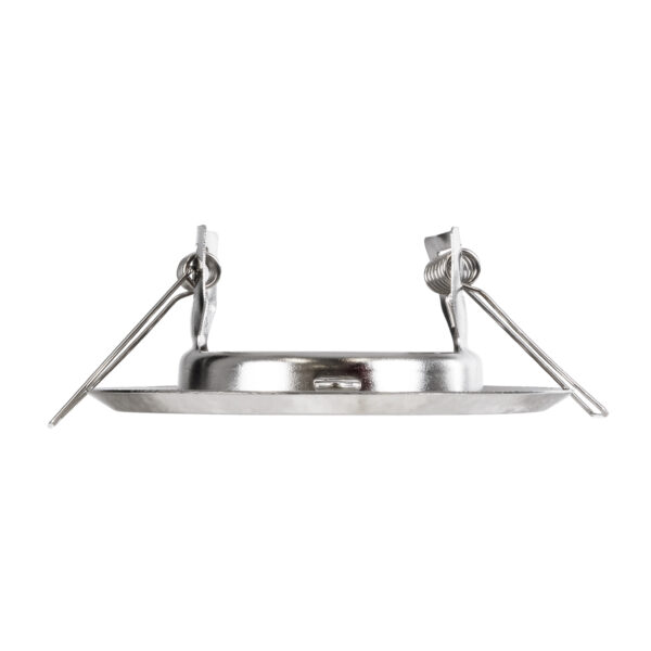 GloboStar® DELTA 77809 Χωνευτό Στρόγγυλο Σποτ Οροφής για Λάμπα MR16 με Βάση GU5.3 ή GU10 – IP20 – Μεταλλικό – Φ83 x Υ31mm – Νίκελ Ματ – 5 Χρόνια Εγγύηση