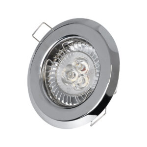GloboStar® DELTA 77810 Χωνευτό Στρόγγυλο Σποτ Οροφής για Λάμπα MR16 με Βάση GU5.3 ή GU10 – IP20 – Μεταλλικό – Φ83 x Υ31mm – Χρώμιο Νίκελ – 5 Χρόνια Εγγύηση