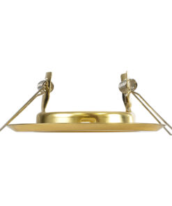 GloboStar® DELTA 77811 Χωνευτό Στρόγγυλο Σποτ Οροφής για Λάμπα MR16 με Βάση GU5.3 ή GU10 – IP20 – Μεταλλικό – Φ83 x Υ31mm – Χρυσό Πλατίνα – 5 Χρόνια Εγγύηση