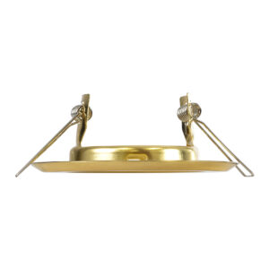 GloboStar® DELTA 77811 Χωνευτό Στρόγγυλο Σποτ Οροφής για Λάμπα MR16 με Βάση GU5.3 ή GU10 – IP20 – Μεταλλικό – Φ83 x Υ31mm – Χρυσό Πλατίνα – 5 Χρόνια Εγγύηση