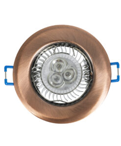 GloboStar® DELTA 77812 Χωνευτό Στρόγγυλο Σποτ Οροφής για Λάμπα MR16 με Βάση GU5.3 ή GU10 – IP20 – Μεταλλικό – Φ83 x Υ31mm – Χάλκινο – 5 Χρόνια Εγγύηση