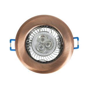 GloboStar® DELTA 77812 Χωνευτό Στρόγγυλο Σποτ Οροφής για Λάμπα MR16 με Βάση GU5.3 ή GU10 – IP20 – Μεταλλικό – Φ83 x Υ31mm – Χάλκινο – 5 Χρόνια Εγγύηση