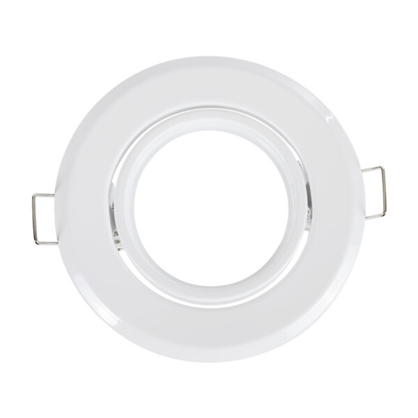 GloboStar® DELTA 77814 Χωνευτό Κινούμενο Στρόγγυλο Σποτ Οροφής για Λάμπα MR16 με Βάση GU5.3 ή GU10 – IP20 – Μεταλλικό – Φ92 x Υ28mm – Λευκό – 5 Χρόνια Εγγύηση