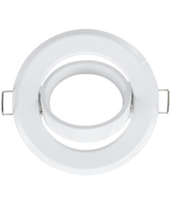 GloboStar® DELTA 77814 Χωνευτό Κινούμενο Στρόγγυλο Σποτ Οροφής για Λάμπα MR16 με Βάση GU5.3 ή GU10 – IP20 – Μεταλλικό – Φ92 x Υ28mm – Λευκό – 5 Χρόνια Εγγύηση