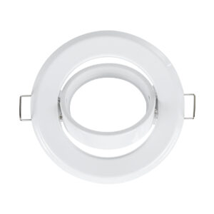 GloboStar® DELTA 77814 Χωνευτό Κινούμενο Στρόγγυλο Σποτ Οροφής για Λάμπα MR16 με Βάση GU5.3 ή GU10 – IP20 – Μεταλλικό – Φ92 x Υ28mm – Λευκό – 5 Χρόνια Εγγύηση