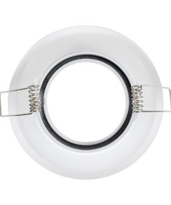 GloboStar® DELTA 77814 Χωνευτό Κινούμενο Στρόγγυλο Σποτ Οροφής για Λάμπα MR16 με Βάση GU5.3 ή GU10 – IP20 – Μεταλλικό – Φ92 x Υ28mm – Λευκό – 5 Χρόνια Εγγύηση