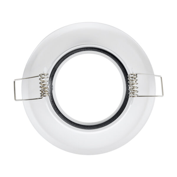 GloboStar® DELTA 77814 Χωνευτό Κινούμενο Στρόγγυλο Σποτ Οροφής για Λάμπα MR16 με Βάση GU5.3 ή GU10 – IP20 – Μεταλλικό – Φ92 x Υ28mm – Λευκό – 5 Χρόνια Εγγύηση
