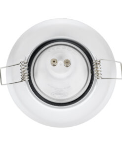 GloboStar® DELTA 77814 Χωνευτό Κινούμενο Στρόγγυλο Σποτ Οροφής για Λάμπα MR16 με Βάση GU5.3 ή GU10 – IP20 – Μεταλλικό – Φ92 x Υ28mm – Λευκό – 5 Χρόνια Εγγύηση