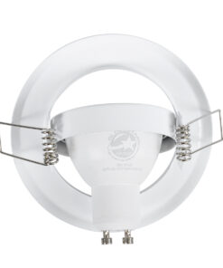 GloboStar® DELTA 77814 Χωνευτό Κινούμενο Στρόγγυλο Σποτ Οροφής για Λάμπα MR16 με Βάση GU5.3 ή GU10 – IP20 – Μεταλλικό – Φ92 x Υ28mm – Λευκό – 5 Χρόνια Εγγύηση