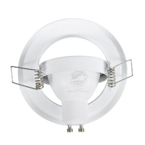 GloboStar® DELTA 77814 Χωνευτό Κινούμενο Στρόγγυλο Σποτ Οροφής για Λάμπα MR16 με Βάση GU5.3 ή GU10 – IP20 – Μεταλλικό – Φ92 x Υ28mm – Λευκό – 5 Χρόνια Εγγύηση