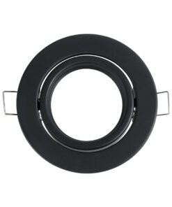 GloboStar® DELTA 77815 Χωνευτό Κινούμενο Στρόγγυλο Σποτ Οροφής για Λάμπα MR16 με Βάση GU5.3 ή GU10 – IP20 – Μεταλλικό – Φ92 x Υ28mm- Μαύρο – 5 Χρόνια Εγγύηση