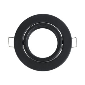 GloboStar® DELTA 77815 Χωνευτό Κινούμενο Στρόγγυλο Σποτ Οροφής για Λάμπα MR16 με Βάση GU5.3 ή GU10 – IP20 – Μεταλλικό – Φ92 x Υ28mm- Μαύρο – 5 Χρόνια Εγγύηση
