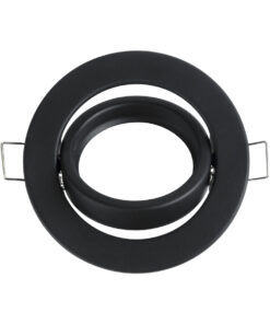 GloboStar® DELTA 77815 Χωνευτό Κινούμενο Στρόγγυλο Σποτ Οροφής για Λάμπα MR16 με Βάση GU5.3 ή GU10 – IP20 – Μεταλλικό – Φ92 x Υ28mm- Μαύρο – 5 Χρόνια Εγγύηση