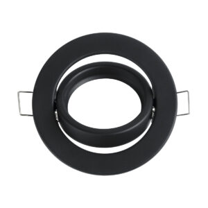 GloboStar® DELTA 77815 Χωνευτό Κινούμενο Στρόγγυλο Σποτ Οροφής για Λάμπα MR16 με Βάση GU5.3 ή GU10 – IP20 – Μεταλλικό – Φ92 x Υ28mm- Μαύρο – 5 Χρόνια Εγγύηση