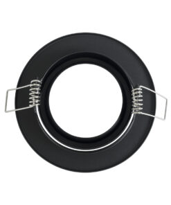 GloboStar® DELTA 77815 Χωνευτό Κινούμενο Στρόγγυλο Σποτ Οροφής για Λάμπα MR16 με Βάση GU5.3 ή GU10 – IP20 – Μεταλλικό – Φ92 x Υ28mm- Μαύρο – 5 Χρόνια Εγγύηση