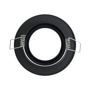 GloboStar® DELTA 77815 Χωνευτό Κινούμενο Στρόγγυλο Σποτ Οροφής για Λάμπα MR16 με Βάση GU5.3 ή GU10 – IP20 – Μεταλλικό – Φ92 x Υ28mm- Μαύρο – 5 Χρόνια Εγγύηση