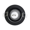 GloboStar® DELTA 77815 Χωνευτό Κινούμενο Στρόγγυλο Σποτ Οροφής για Λάμπα MR16 με Βάση GU5.3 ή GU10 – IP20 – Μεταλλικό – Φ92 x Υ28mm- Μαύρο – 5 Χρόνια Εγγύηση