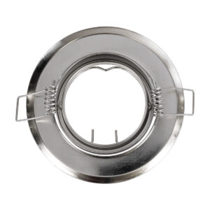 GloboStar® DELTA 77816 Χωνευτό Κινούμενο Στρόγγυλο Σποτ Οροφής για Λάμπα MR16 με Βάση GU5.3 ή GU10 – IP20 – Μεταλλικό – Φ92 x Υ28mm – Νίκελ Ματ – 5 Χρόνια Εγγύηση