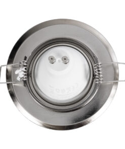 GloboStar® DELTA 77816 Χωνευτό Κινούμενο Στρόγγυλο Σποτ Οροφής για Λάμπα MR16 με Βάση GU5.3 ή GU10 – IP20 – Μεταλλικό – Φ92 x Υ28mm – Νίκελ Ματ – 5 Χρόνια Εγγύηση