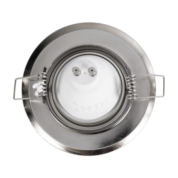 GloboStar® DELTA 77816 Χωνευτό Κινούμενο Στρόγγυλο Σποτ Οροφής για Λάμπα MR16 με Βάση GU5.3 ή GU10 – IP20 – Μεταλλικό – Φ92 x Υ28mm – Νίκελ Ματ – 5 Χρόνια Εγγύηση