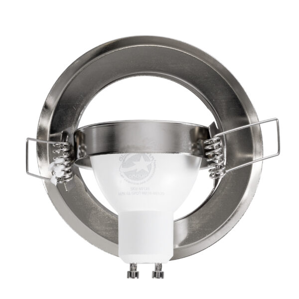 GloboStar® DELTA 77816 Χωνευτό Κινούμενο Στρόγγυλο Σποτ Οροφής για Λάμπα MR16 με Βάση GU5.3 ή GU10 – IP20 – Μεταλλικό – Φ92 x Υ28mm – Νίκελ Ματ – 5 Χρόνια Εγγύηση