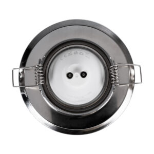 GloboStar® DELTA 77817 Χωνευτό Κινούμενο Στρόγγυλο Σποτ Οροφής για Λάμπα MR16 με Βάση GU5.3 ή GU10 – IP20 – Μεταλλικό – Φ92 x Υ28mm – Χρώμιο Νίκελ – 5 Χρόνια Εγγύηση